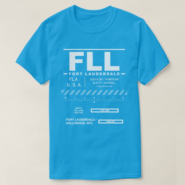 Camiseta Fort Lauderdale Hollywood Int'l Airport FLL (Frente do Design)