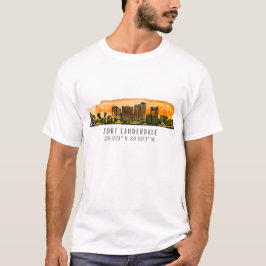 Camiseta Fort Lauderdale Skyline & Coordenadas