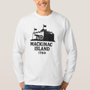 Camiseta Fort Mackinac 1780 Silh da Ilha Histórica de Mac