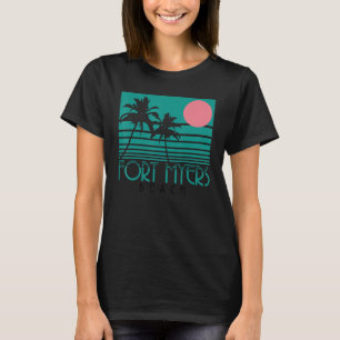 Camiseta Fort Myers Beach Flórida FL Palm Trees Surf Vintag