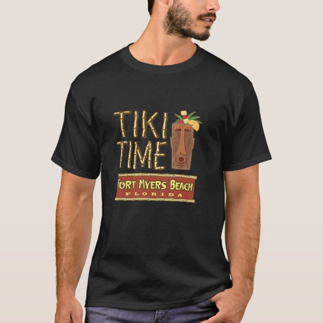 Camiseta Fort Myers Beach Retro Tiki Bar (Frente)