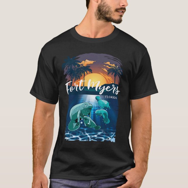 Camiseta Fort Myers Florida Manatees Vacation Souvenir Man (Frente)