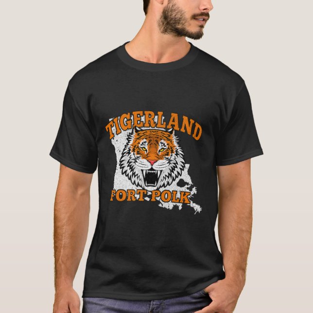 Camiseta Fort Polk Alumni Louisiana La Tigerland Veterans V (Frente)