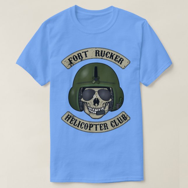 Camiseta Fort Rucker Helicopter Club T Pilot, Chefe de Trip (Frente do Design)
