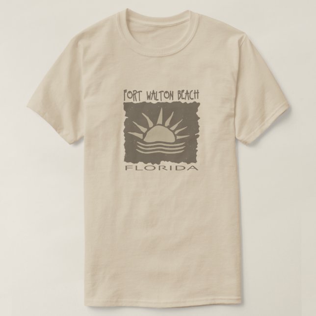 Camiseta Fort Walton Beach, Flórida com design de sol (Frente do Design)