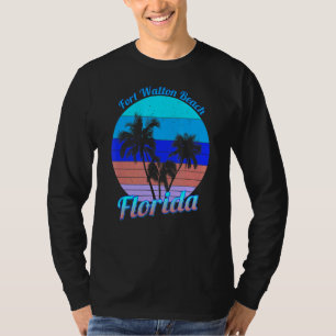 Camiseta Fort Walton Beach Flórida Retro Tropical Palm Tree