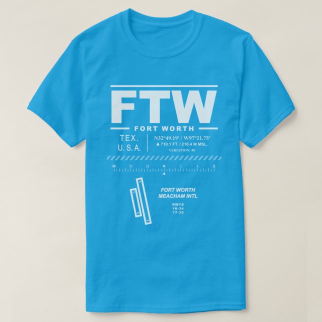 Camiseta Fort Worth Meacham Int'l Airport FTW T-Shirt (Frente do Design)