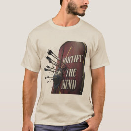 Camiseta Fortaleça a Mente | Escudo Romano Estoico Motivaci