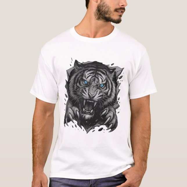 Camiseta Fortalecimento do Tigre Fierce: Negrito e Selvagem (Frente)