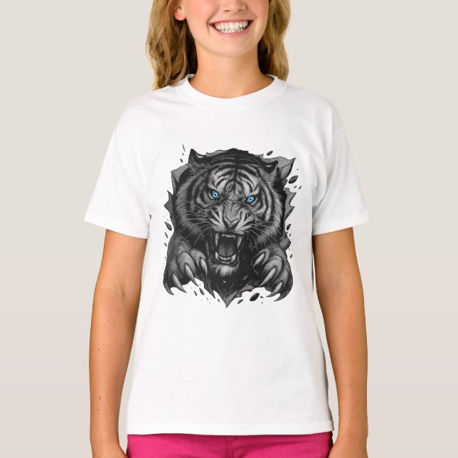 Camiseta Fortalecimento do Tigre Fierce: Negrito e Selvagem (Frente)