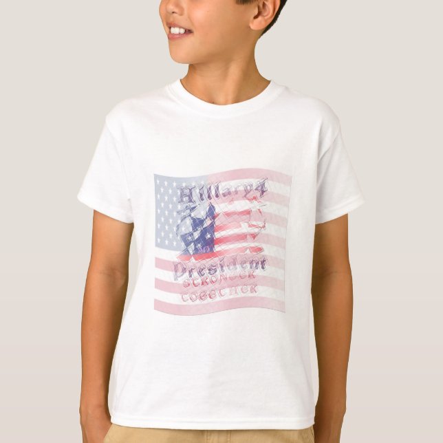 Camiseta Fortalecimento juntos EUA Hillary 4 Presidente ame (Frente)