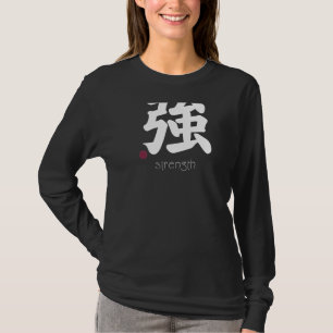 Camiseta Fortalecimento Kanji em japonês - Letra forte em