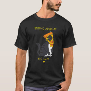 Camiseta Forte Advogado Para Pizza Engraçado Gato Humor De