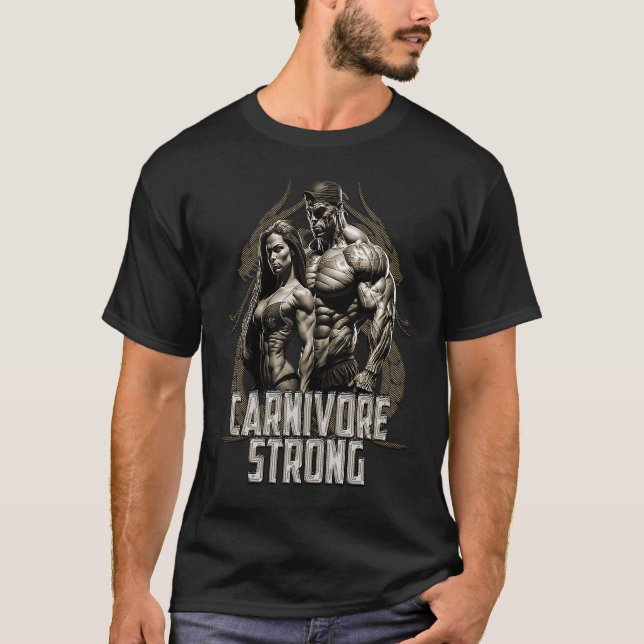 Camiseta Forte Casal Carnivore no ginásio (Frente)