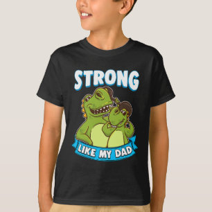 Camiseta Forte Como Meu Pai Pai Kawaii Dinossauros Pais D