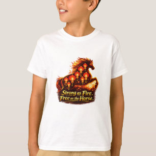 Camiseta Forte como o Fogo Livre como o Cavalo Lanterna Art