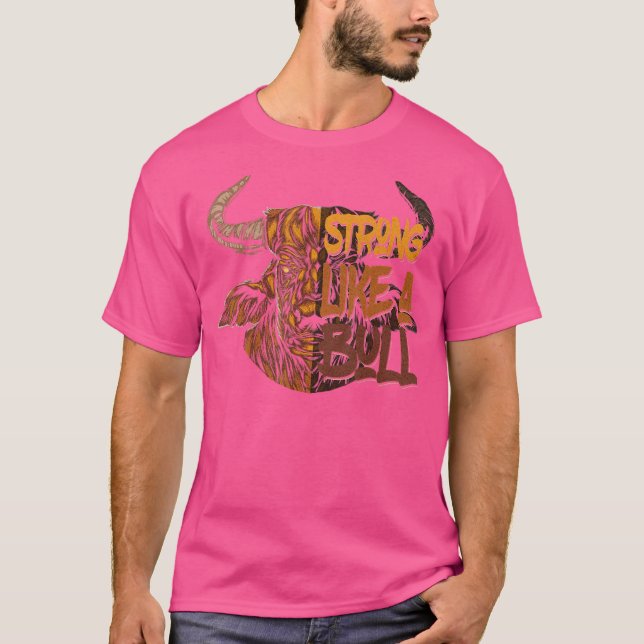 Camiseta Forte Como Um Bodybuilding Touro (Frente)