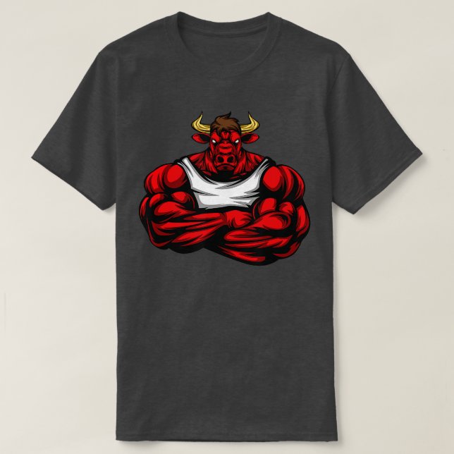 Camiseta Forte Como Um Giro De Levantamento De Peso Da Bull (Frente do Design)