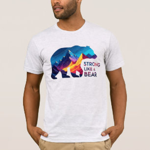 Camiseta Forte como um Urso Colorido Lá Fora