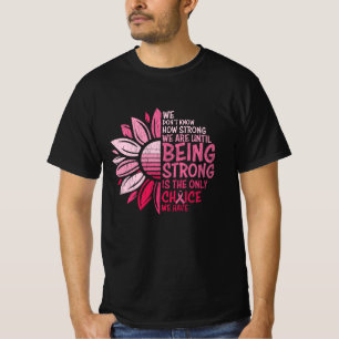 Camiseta Forte consciência do Cancer de mama Girassol