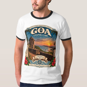 Camiseta Forte de Chapora — Sentinela do Pôr do Sol de Goa