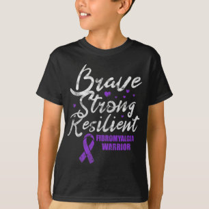 Camiseta Forte e Corajoso Grunge de Sensibilização Fibra Re