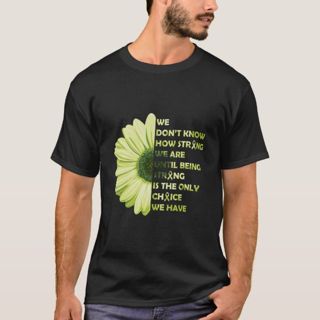 Camiseta Forte Flor Verde Linfoma Não Hodgkin Awa (Frente)