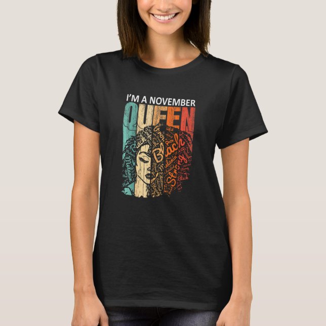 Camiseta Forte Garota Afro Eu Sou Uma Rainha Negra Melani N (Frente)