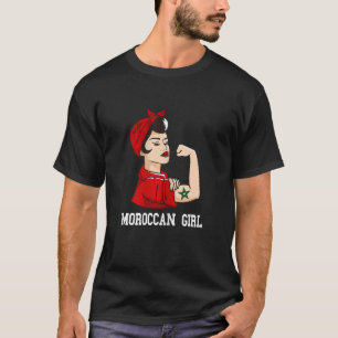 Camiseta Forte garota marroquina bandeira marroquina Marroc