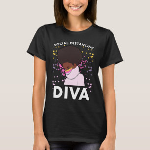 Camiseta Forte Negra Melanin Social Distance Diva Qu