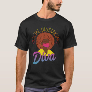 Camiseta Forte Negra Melanin Social Distance Diva Qu