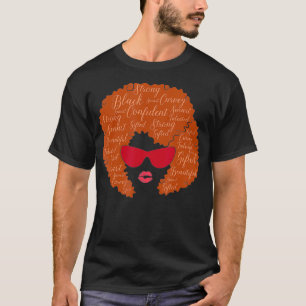 Camiseta Forte Negra Mulher Afro Colagem de Arte Palavra Ca