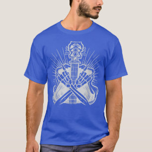 Camiseta Forte Pedra de Mão Metálica de Guitarra de Metal P