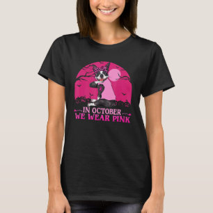 Camiseta Forte Tatuagem Terrier De Boston Em Outubro Vestim