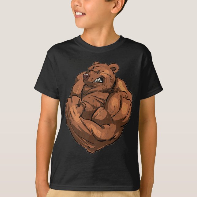 Camiseta Forte Urso com músculos, Gym (Frente)