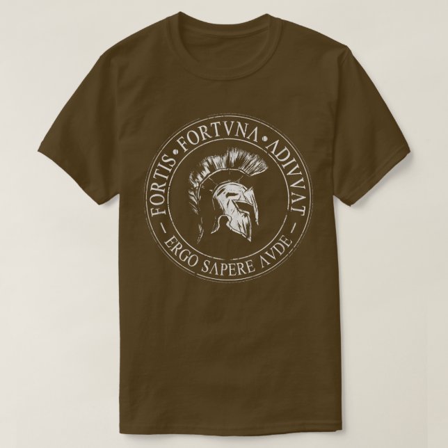 Camiseta Fortis Fortuna Adiuvat Ergo Sapere Aude Latin Phil (Frente do Design)