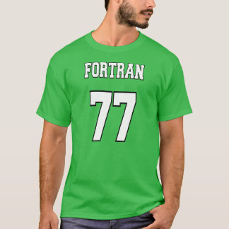 Camiseta FORTRAN 77: Branco/verde para programadores do