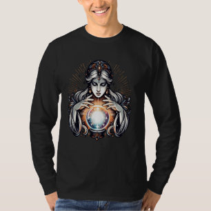 Camiseta Fortune Teller Mulher Com Arte De Fantasia Crystal