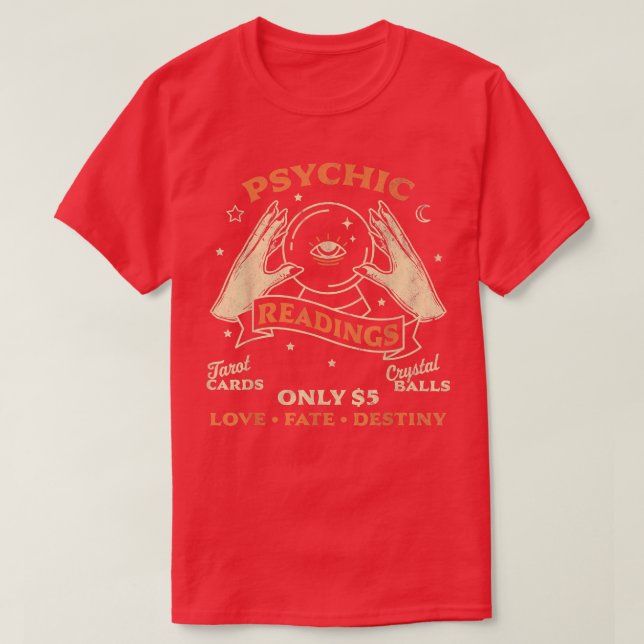 Camiseta Fortune Teller Psychic Readere Tarot Crystal Ball (Frente do Design)