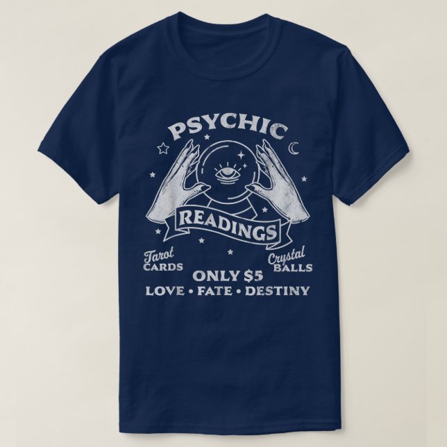Camiseta Fortune Teller Psychic Readere Tarot Crystal Ball (Frente do Design)