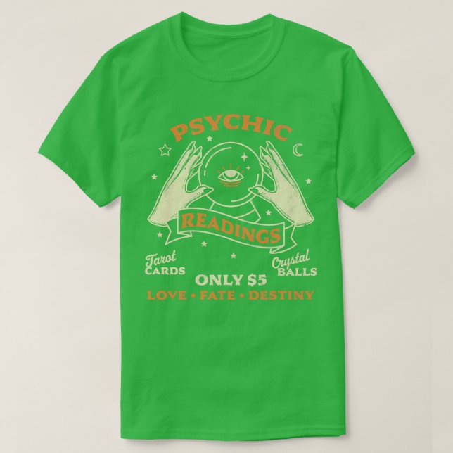 Camiseta Fortune Teller Psychic Readere Tarot Crystal Ball (Frente do Design)