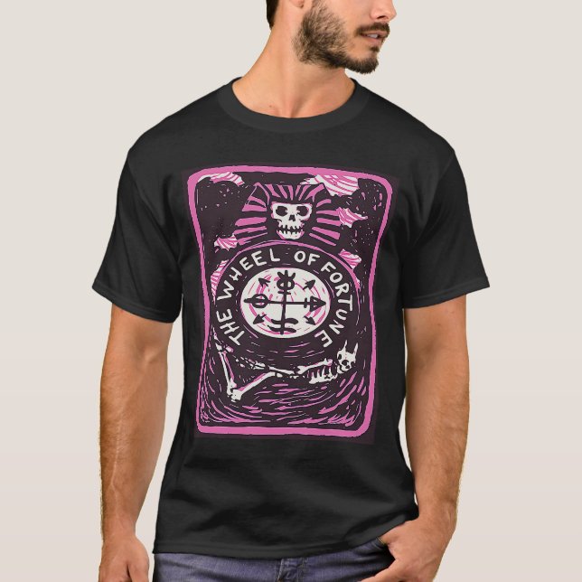 Camiseta Fortune Wheel Tarot Card Mystical Cards Funny Occu (Frente)