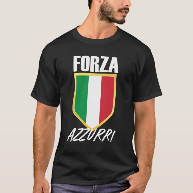 Camiseta Forza Azzurri Itália Flag Soccer (Frente)
