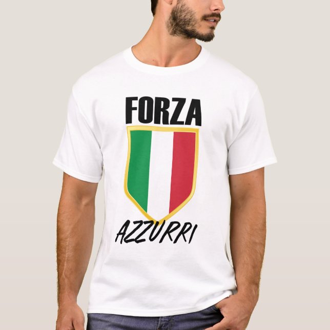 Camiseta Forza Azzurri Itália Flag Soccer (Frente)