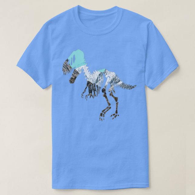 Camiseta Fóssil de Dinossauro de Montanha Azul (Frente do Design)