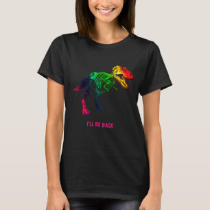 Camiseta Fóssil engraçado do arco-íris T Rex com seu nom