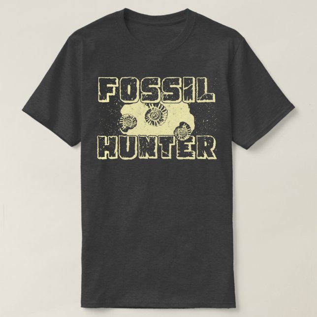 Camiseta Fóssil Hunter Paleontologista Paleontólogo Present (Frente do Design)