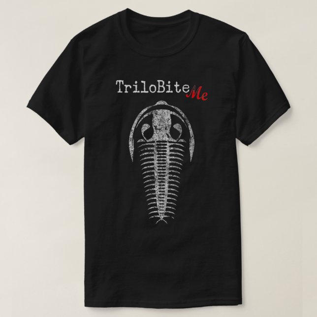 Camiseta Fóssil Hunter Trilo Bite-Me Paleontólogo Funny Ge (Frente do Design)