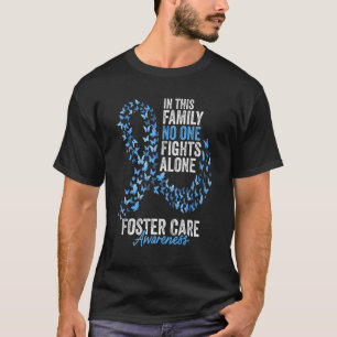 Camiseta Foster Care Sensibilização Mês Borboletas Azul Rib