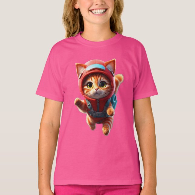 Camiseta Foto 4D de corpo inteiro de um adorável gatinho (Frente)